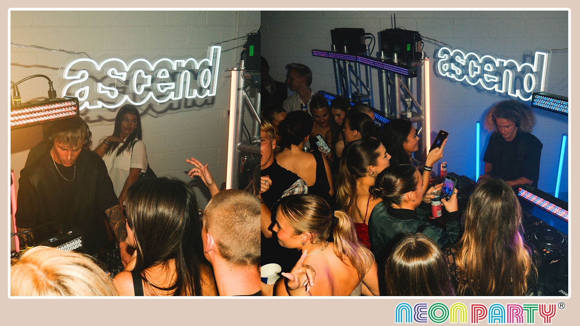 Neonparty® UK_White text neon light signs light up music event