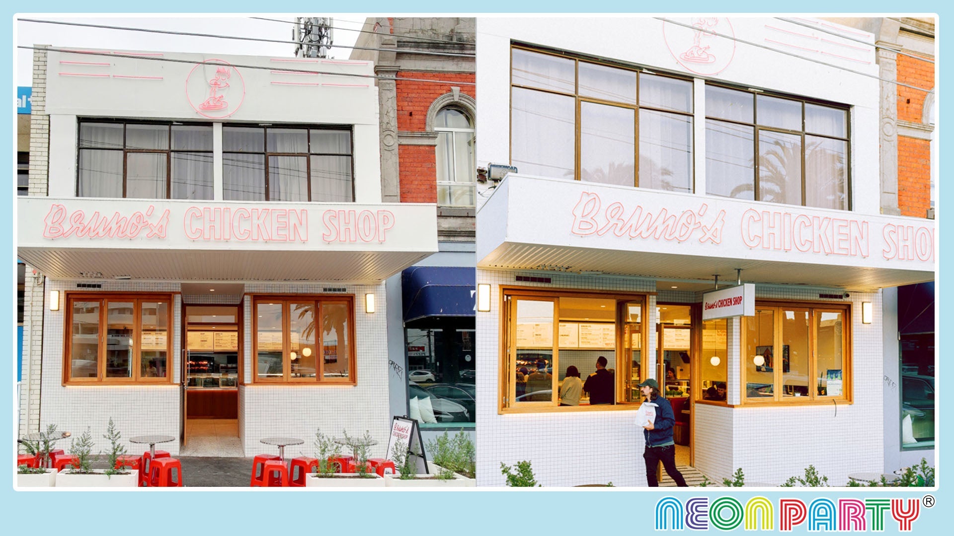 Neonparty®UK_ Client custom personalized logo chicken shop outdoor neon signs