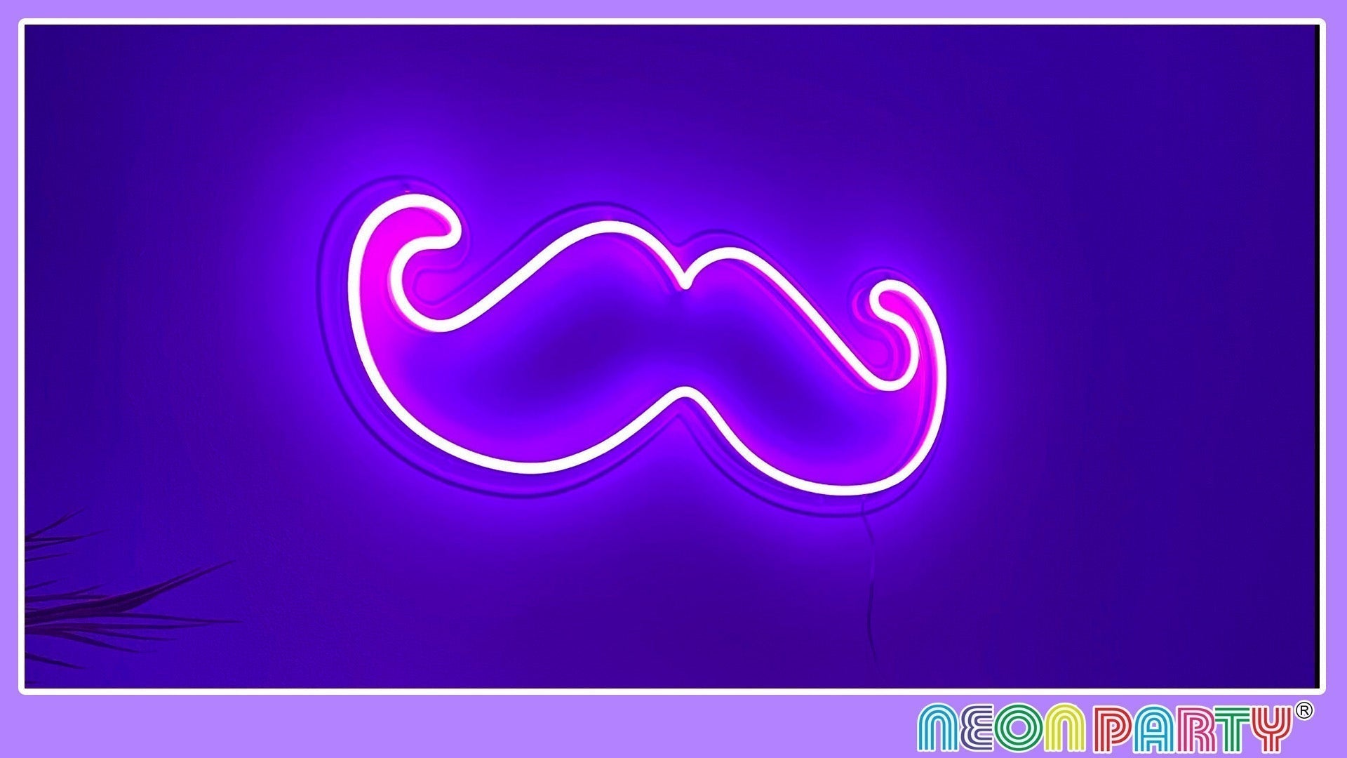 Neonpartys®UK_Customisable Mustache Shape Neon Light For Home