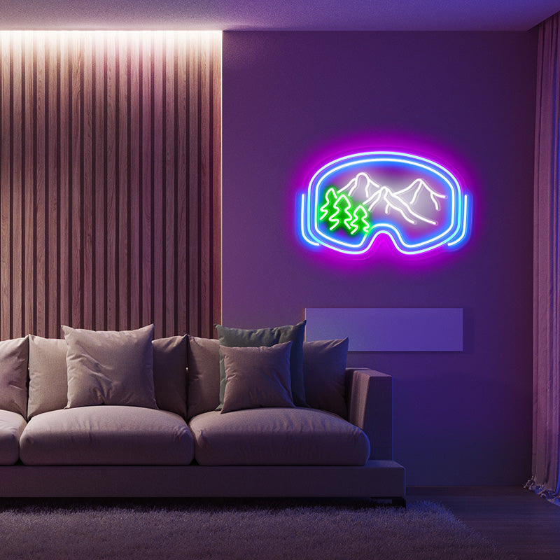 LED ski goggles neon sign