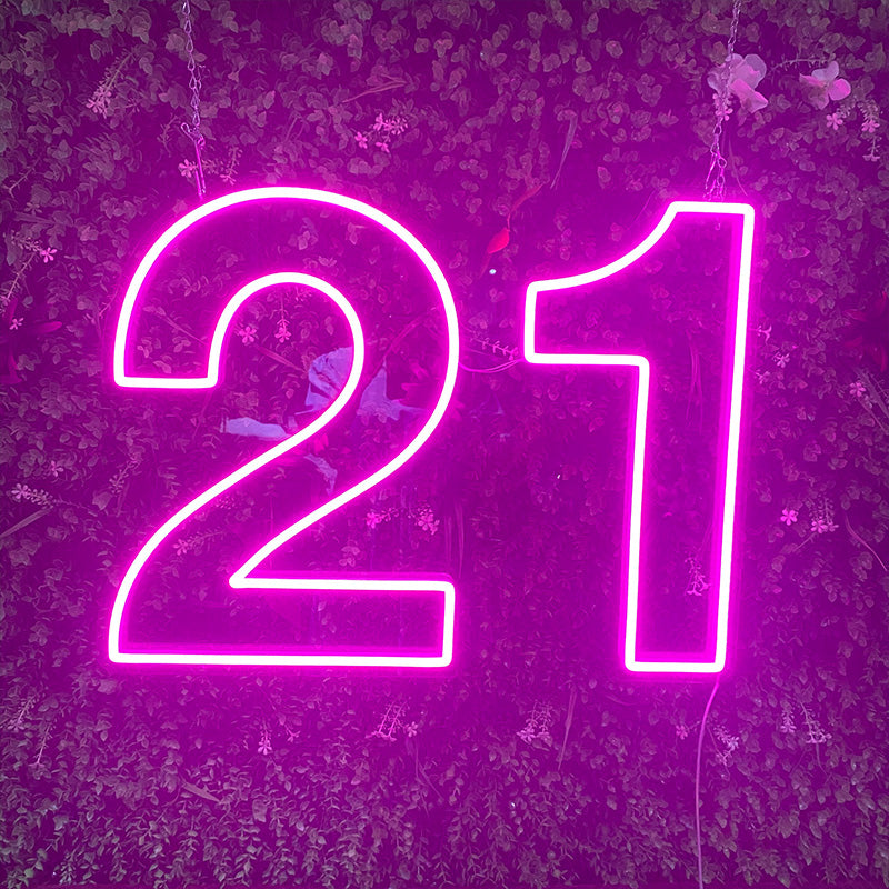 21st birthday neon sign