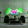 Snow Skiing neon light