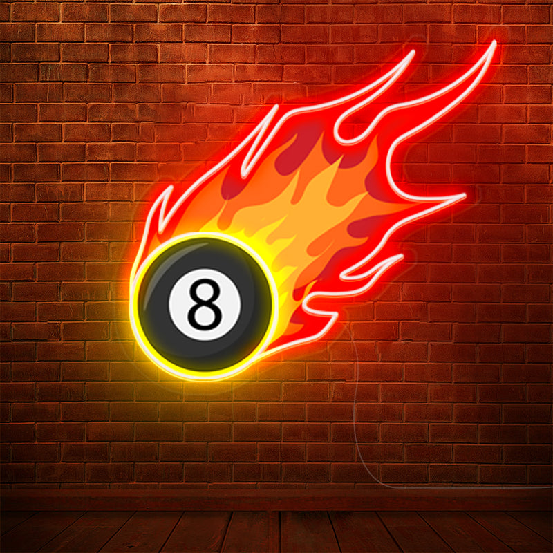 Flaming Eight Ball Signs