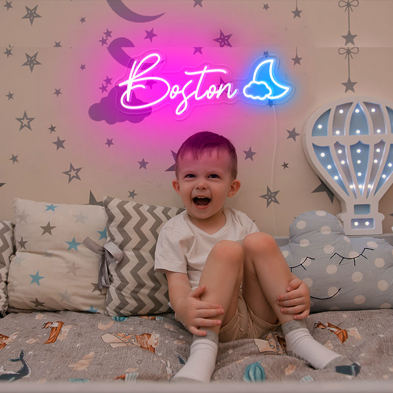 Name with Night Sky Neon Light