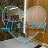 It's a boy & heart neon sign