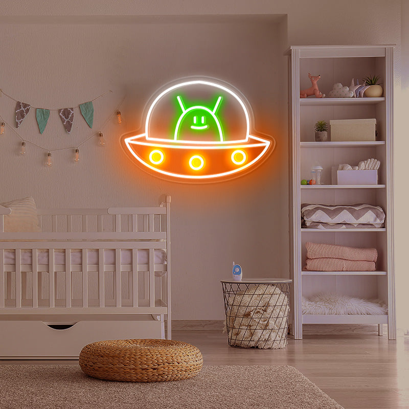 Cute cartoon alien neon light