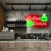Coffee donuts Aesthetic neon