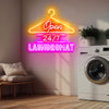 24/7 laundromat neon open signs