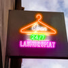 24/7 laundromat neon open signs