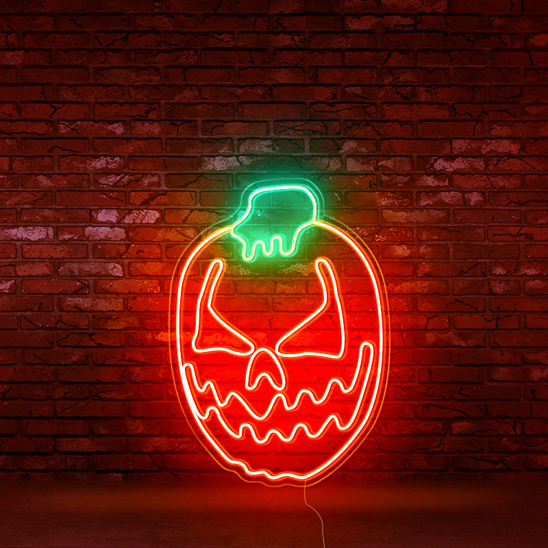 Cute halloween pumpkin neon art