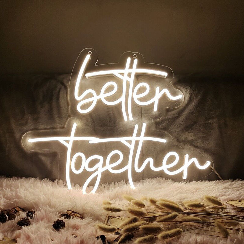 Better together neon wedding sign