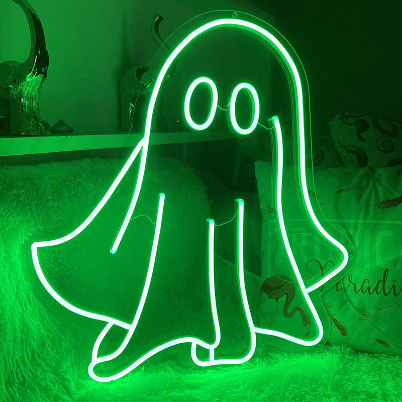 Green Ghost led Neon lights - neonpartys.co.uk