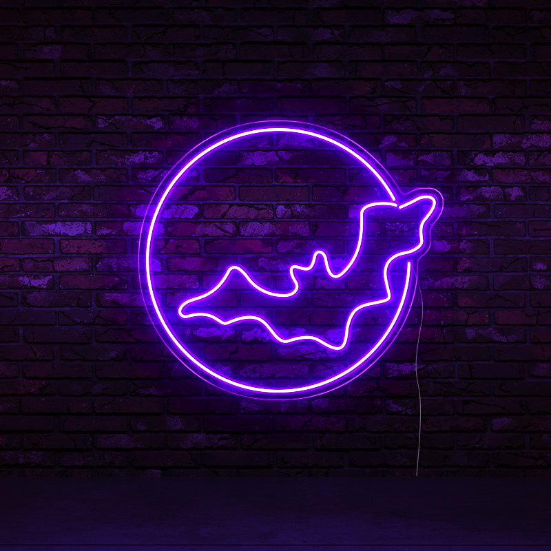 Blue Bat Shaped Neon Signs - neonpartys.co.uk