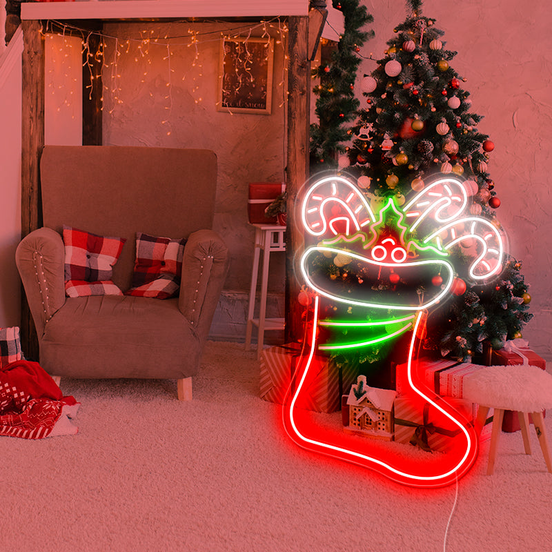 Red Christmas Stock Neon Sign for decorate