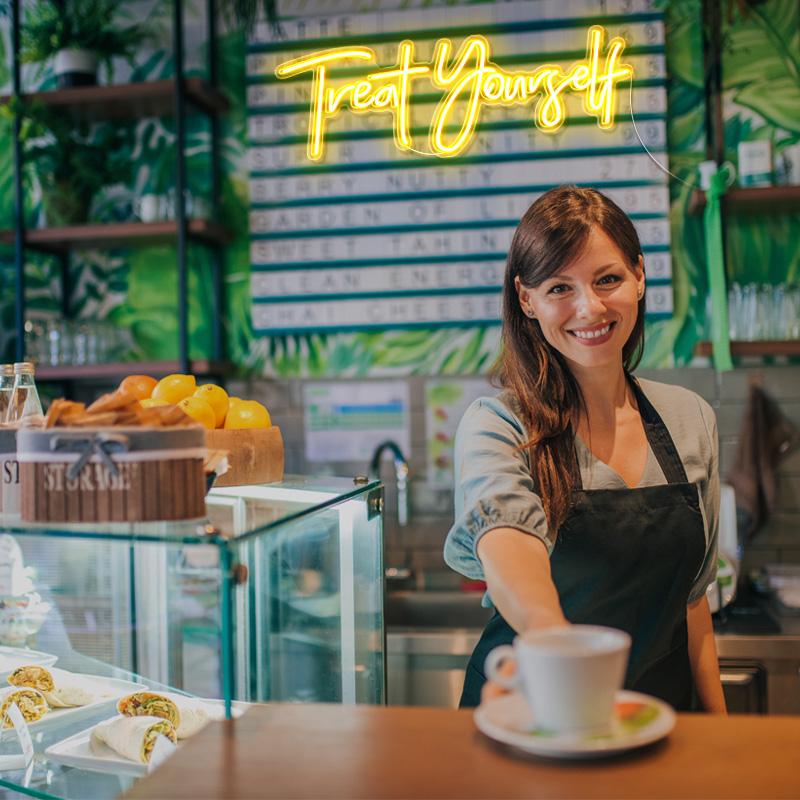 Treat Yourself led letter signs - neonpartys.co.uk