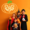 Pumpkin carving creative neon lights