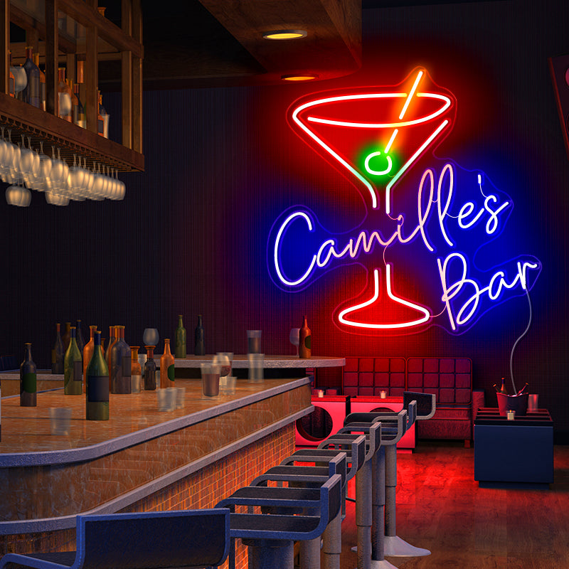 Cocktail neon bar name signs