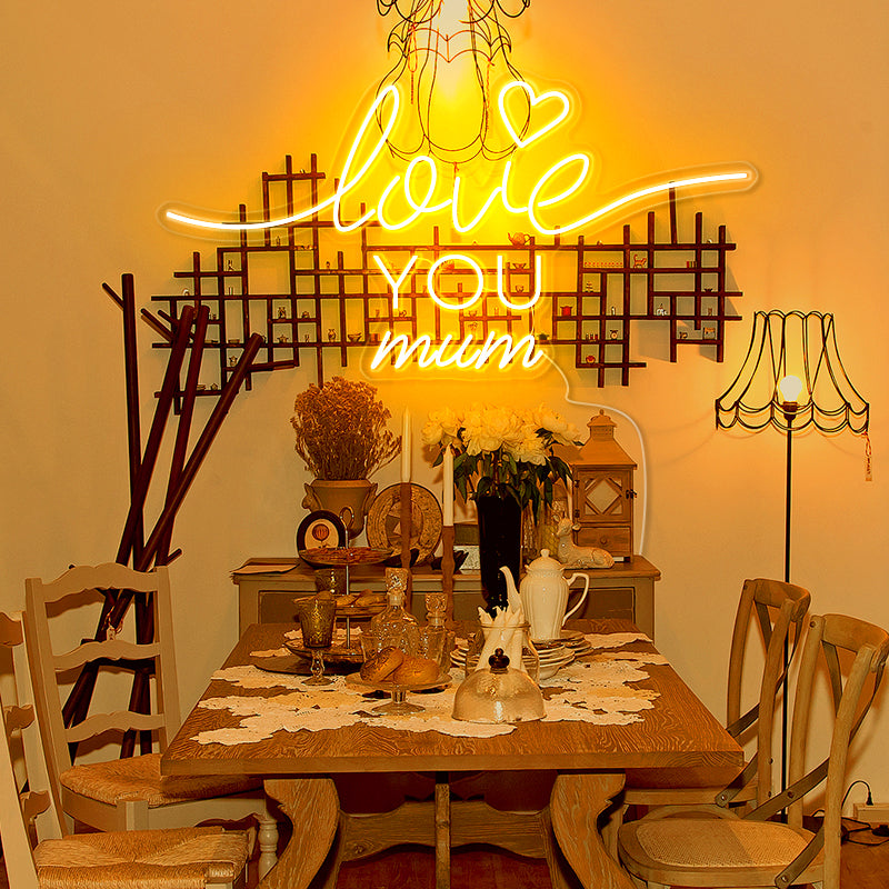 Love you mum neon light