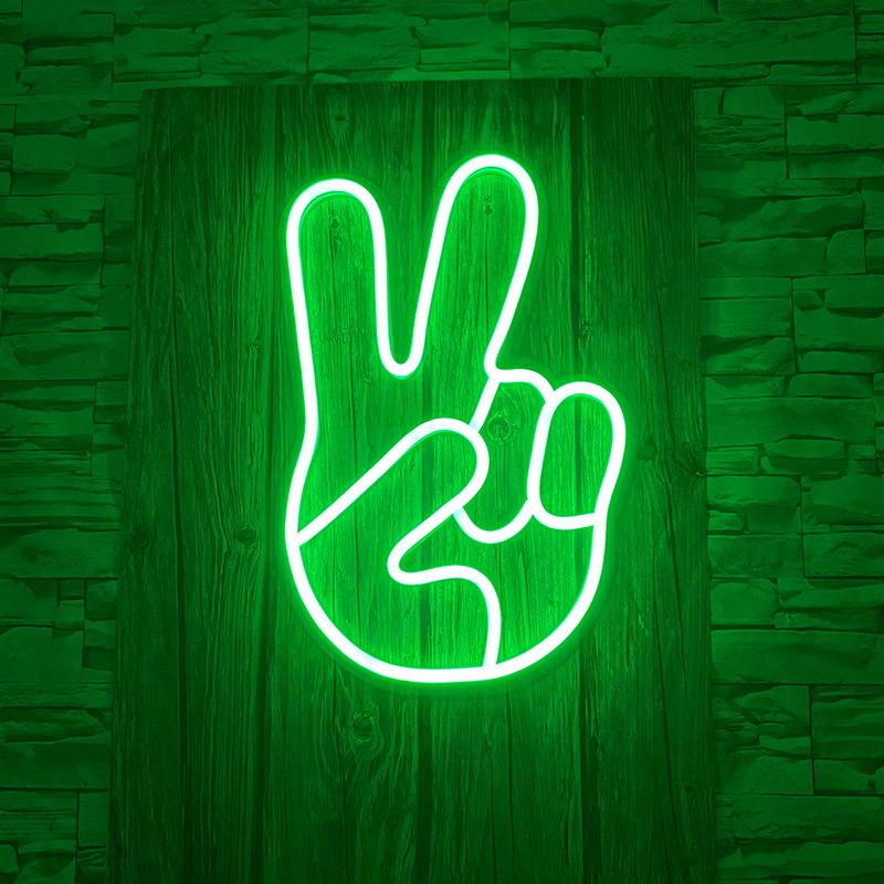 Peace Hand Neon Sign - neonpartys.co.uk