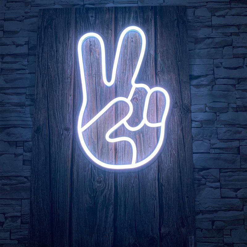 Peace Hand Neon Sign - neonpartys.co.uk