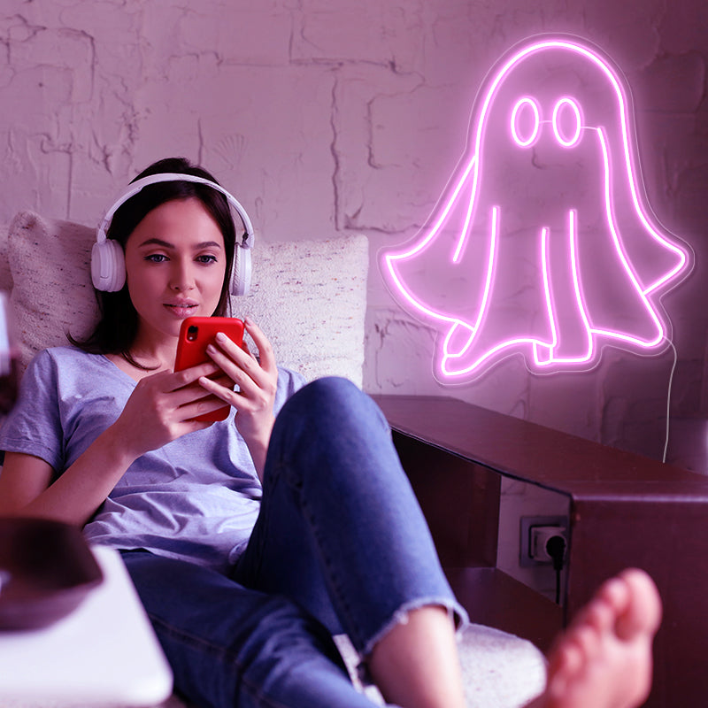 Green Ghost led Neon lights - neonpartys.co.uk