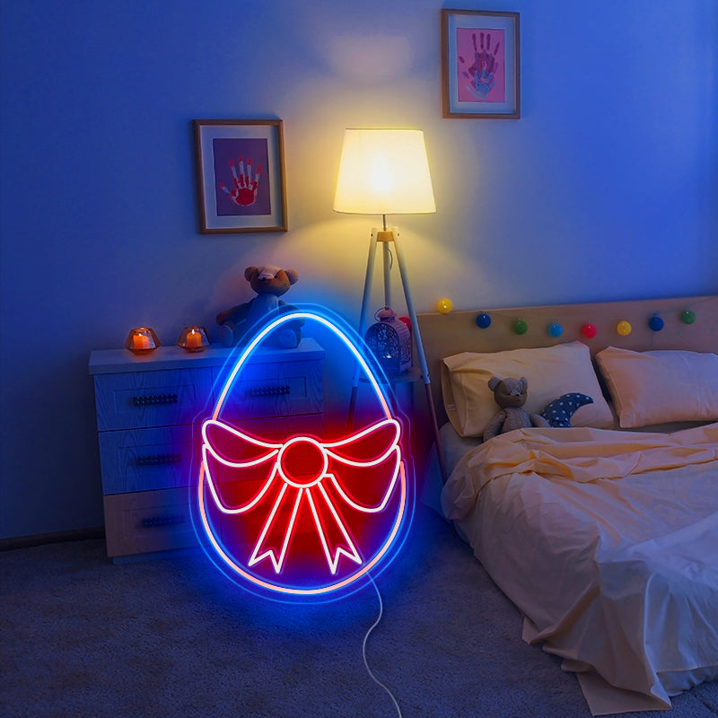 Easter bowknot& eggs neon