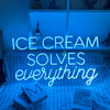 Ice cream solves everything neon light