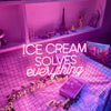 Ice cream solves everything neon light